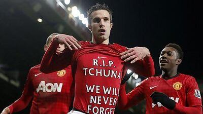 Robin van Persie dedicates his 90th-minute strike to a close friend who died on Friday. Peter Powell / EPA