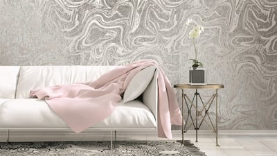 Foils in silver, gold, brass and copper options create a subtle reflective glint in a room. Seen here, a metallic wallpaper by Casa Blanca at Sedar Global