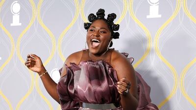US actress and singer Danielle Brooks in a purple and grey Viktor Luna dress. EPA