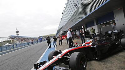 Fernando Alonso of McLaren shown leaving the garage during testing at Jerez, Spain earlier this month. Marcelo del Pozo / Reuters / February 3, 2015