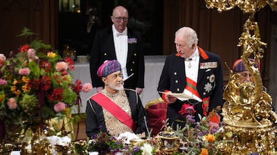 King Charles praised Oman’s efforts to keep the Strait of Hormuz open in his speech. Reuters