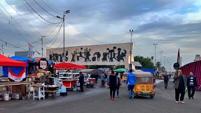 Protesters stage a sit-in during anti-government demonstrations in Tahrir Square in Baghdad, Iraq. AP Photo