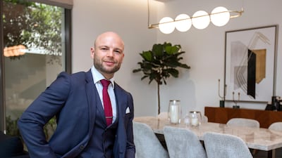 Mr van Gelder inside one of the large villas on Nudra by IMKAN development on Sadiyaat Island in Abu Dhabi.