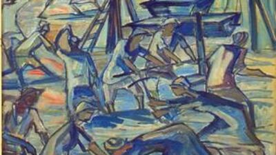 A detail from Ragheb Ayad’s painting Assouan. Courtesy Barjeel