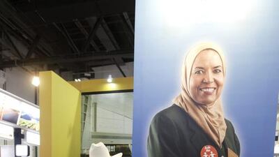 A rodeo performs a rope trick show at the USA stand during the Arabian Travel Market. Jaime Puebla / The National