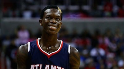 Dennis Schroder of the Atlanta Hawks shown during their second-round NBA play-offs series against the Washington Wizards. Maddie Meyer / Getty Images / AFP / May 15, 2015