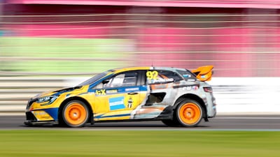 Anton Marklund races in the World RX Q1 during the FIA World RallyCross Championship 2019 Abu Dhabi.