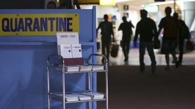 A Mers quarantine area operates at Manila airport after a Filipino man died of the coronavirus last month in the UAE. Aaron Favila / AP Photo