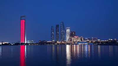 ADNOC Headquarters, and landmark buildings, in celebration of the visit of Xi Jinping. Crown Prince Court - Abu Dhabi