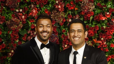 Cricketers Hardik Himanshu Pandya and Mahendra Singh Dhoni. AFP