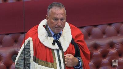 Former England cricketer Ian Botham takes up his seat in the House of Lords as Baron Botham of Ravensworth. PA.