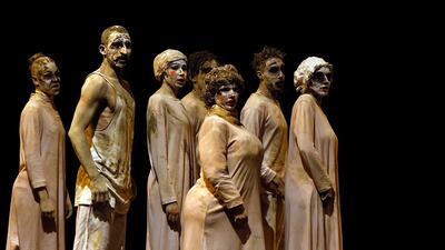 The group performs 'May B' by Maguy Marin