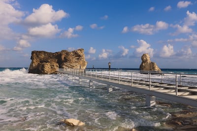 A bridge leads to Cleopatra's Bath, in Marsa Matrouh. Getty Images