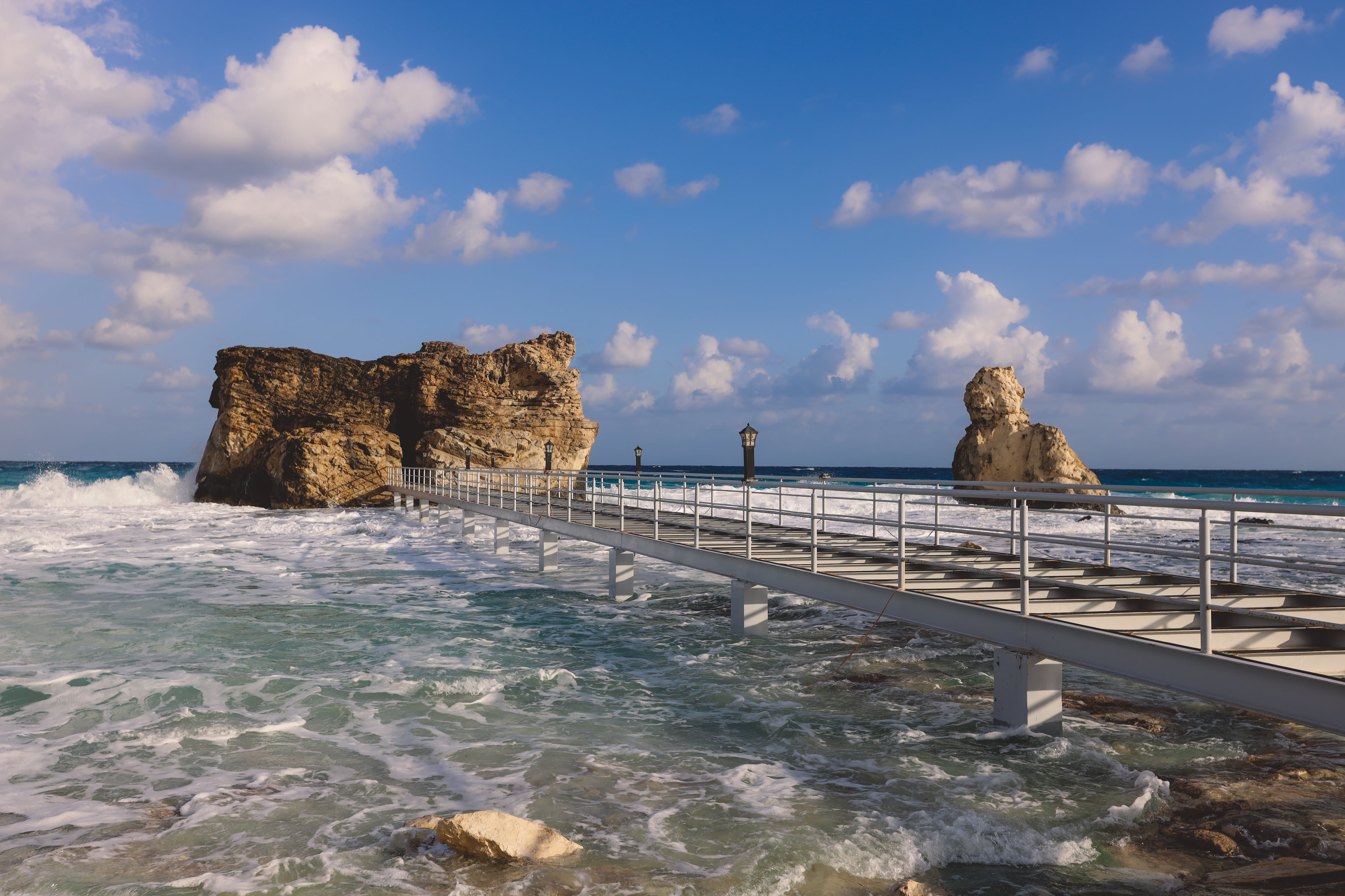 A bridge leads to Cleopatra's Bath, in Marsa Matrouh. Getty Images