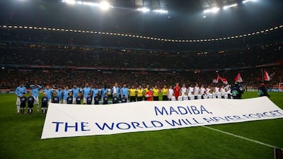 Manchester City and Bayern Munich were just two of the clubs to pay tribute to Nelson Mandela before Champions League matches on Tuesday night. Martin Rose / Bongarts / Getty Images