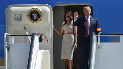 US President Donald Trump, an avowed Eurosceptic, arrived in London on Thursday with his wife Melania. Getty Images
