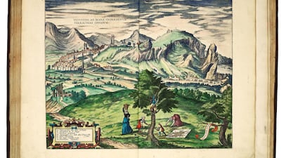 Georg Braun and Frans Hogenberg, Civitates orbis terrarum, 1597-1599, hand-coloured German calf, est. £35,000-£40,000. Courtesy Sotheby's