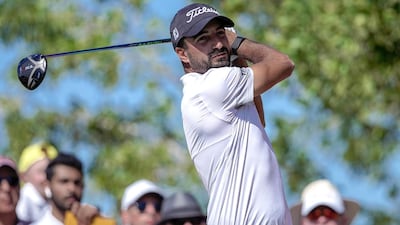 Francesco Laporta tees off on the second tee. Victor Besa / The National