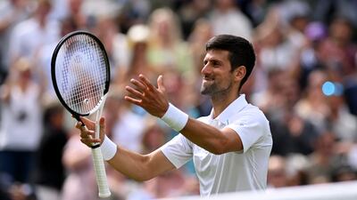 Novak Djokovic celebrates reaching the third round. Getty