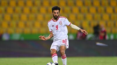 UAE's Ali Salmeen during the 2022 World Cup qualifier against Lebanon.