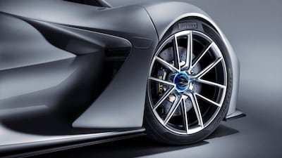 A detail of the Pirelli tyres.