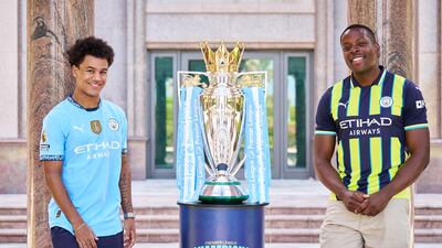 Manchester City’s Oscar Bobb and club legend Nedum Onuoha will be in Abu Dhabi during the trophy tour. Photo: Manchester City