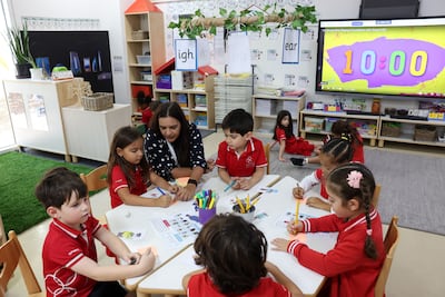 Children at Swiss International Scientific School in Dubai. The new ruling will affect those aged between two and six at the start of a school year. Chris Whiteoak / The National