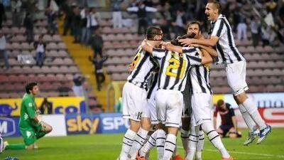 Juventus's 2-0 win away to Cagliari, coupled with AC Milan's defeat to Inter, on Sunday, meant the Turin club secured this season's Serie A title with a game to spare. Giorgio Perottino / Reuters