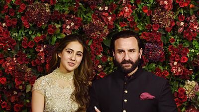 Saif Ali Khan with his daughter Sara. AFP
