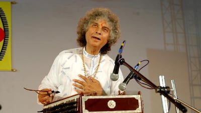 Santoor player Shivkumar Sharma. Photo by Purushottam Diwakar / The India Today Group / Getty Images