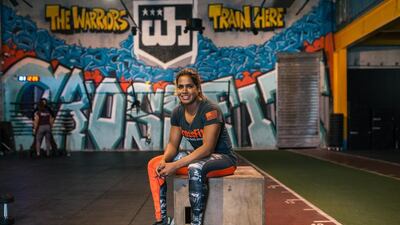 The Emirati weightlifter and CrossFit devotee Nuha Almarri, pictured in Dubai. Alex Atack for The National