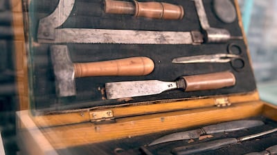 Iron tools used for surgery in the 19th century