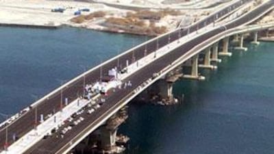 Sheikh Khalifa Bridge opened yesterday, allowing cars a new route on and off Abu Dhabi.