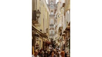 A bustling side street off Via San Cesareo in Sorrento. Photo by Liam Davenport