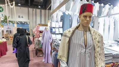 Egyptian styled striped kandoras can be purchased at the festival. They are normally worn at home. Antonie Robertson / The National