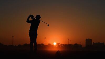 ABU DHABI, UNITED ARAB EMIRATES - JANUARY 21: Rory McIlroy of Northern Ireland on the practice range before the first round of the Abu Dhabi HSBC Golf Championship at the Abu Dhabi Golf Club on January 21, 2016 in Abu Dhabi, United Arab Emirates. (Photo by Ross Kinnaird/Getty Images)