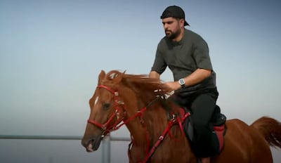 In the documentary series, Al Attas and AlBudoor try their hand at horse riding and other activities. Photo: Visit Abu Dhabi