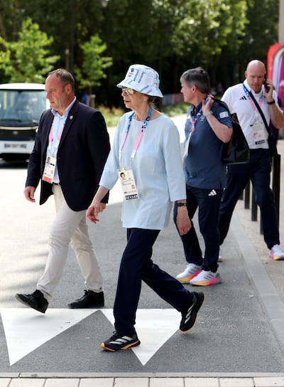 IOC member and British royal Princess Anne wore a bucket hat to the Paris Olympics. Getty Images