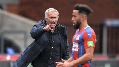 Mourinho reacts during the Premier League football match against Crystal Palace at Selhurst Park in south London on July 26, 2020. AFP