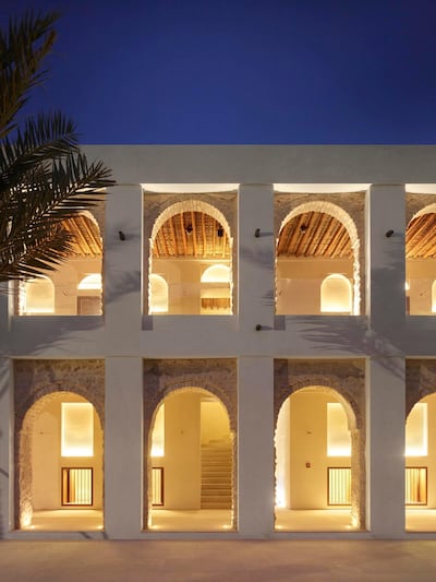 The Qasr Al Hosn arcades at night. Photo: Roland Halbe