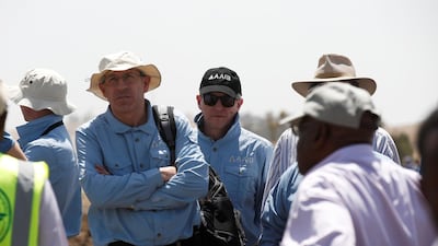 American civil aviation and Boeing investigators arrive to the crash site. Reuters