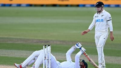 Pakistan's Shaheen Afridi after being hit on the helmet during Day 5. AP