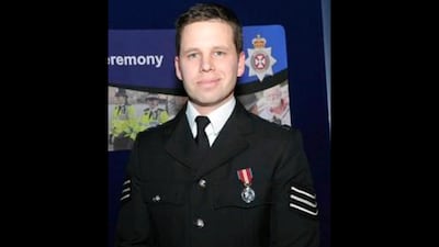 Detective Sergeant Nick Bailey was left seriously ill after responding to the attack on Sergei Skripal and his daughter Yulia in Salisbury, UK, earlier this month. (Wiltshire Police via AP)