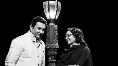 Shekhar Suman, left, as Sahir Ludhianvi and Deepti Naval as Amrita Pritam in Ek Mulaqaat. Courtesy Blue Apple
