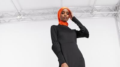 A black full length dress, chosen by Shahd Batal for Asos