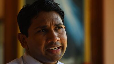 In this picture taken on May 4, 2019, Catholic priest Father Suranga Warnakulasuriya speaks during an interview with AFP in Negombo. AFP