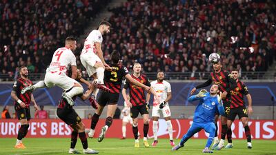 MAN CITY RATINGS: Ederson 7: A complete spectator until brink of half-time when he comfortably saved a Werner strike. Good save from Silva in 62nd minute and Szoboszlai soon after. Left in no man’s land by fine cross for Leipzig goal. Getty