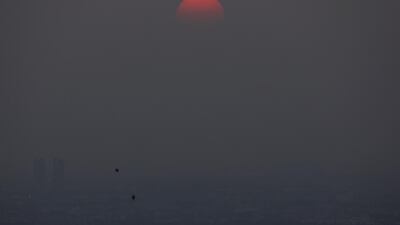 The sunset is seen during a poor air quality day in Bangkok on January 29, 2019. Reuters