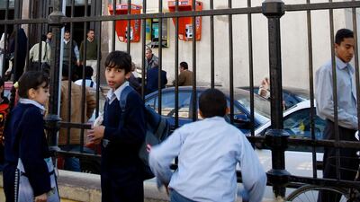 A billboard set up outside the train station in the Upper Egyptian city of Minya in 2007 as part of an awareness campaign against female genital mutilation. AP