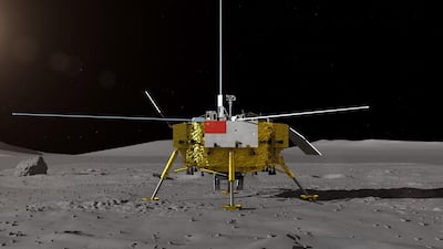 Artist's impression provided by the China National Space Administration shows the moon lander for China's Chang'e-4 probe. EPA